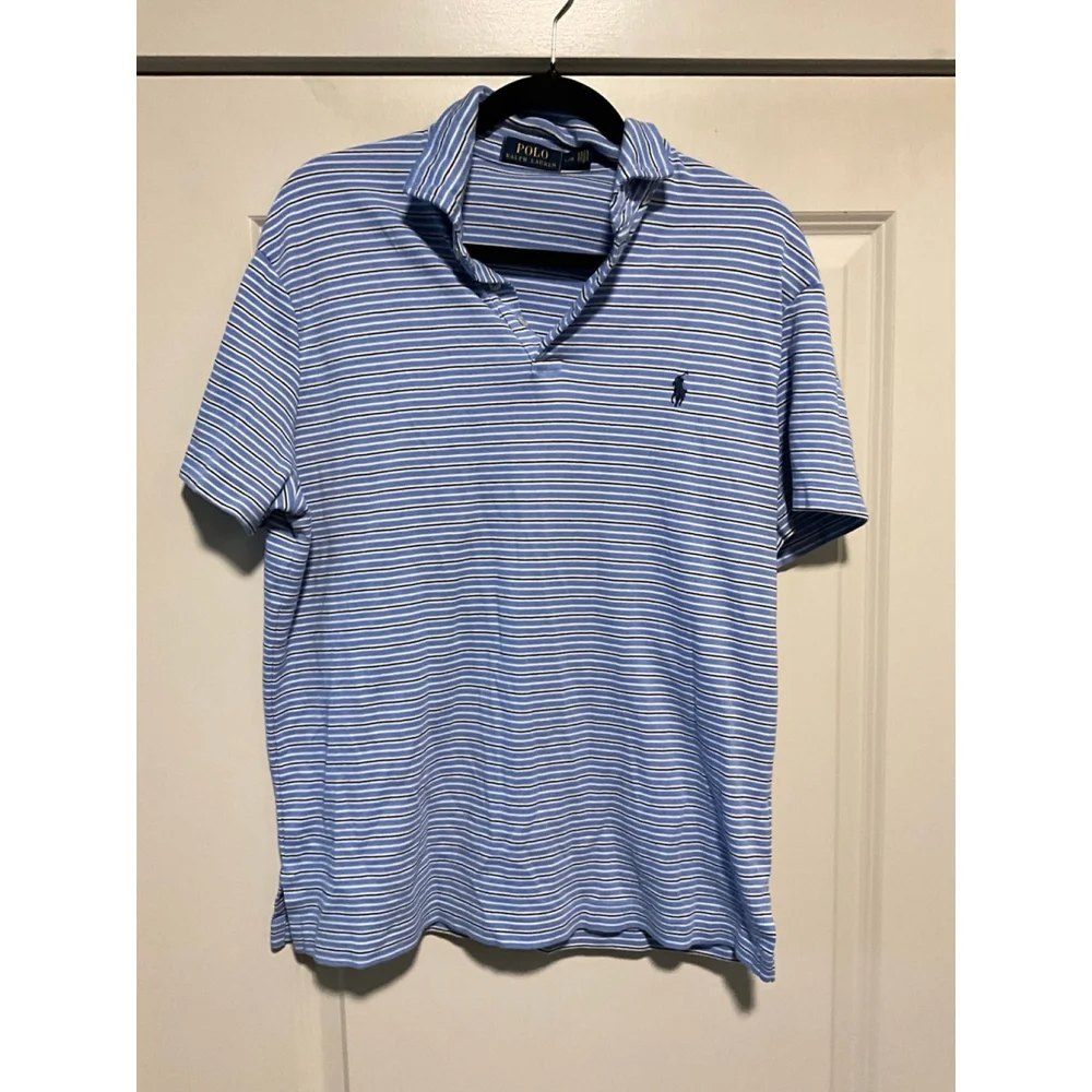Blue striped Polo Ralph Lauren Classic Fit Polo Shirt Large